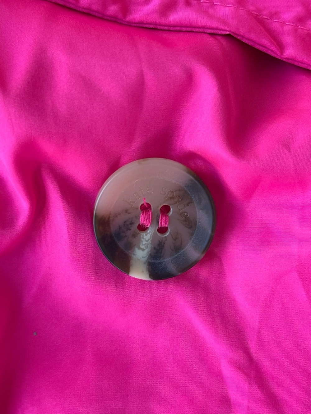 kate spade Vibrant Hot Pink Double-Breasted Trench Coat - Picture 11 of 11